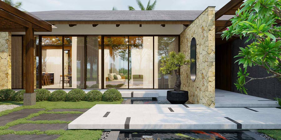 Biệt thự tối giản 1 tầng không gian mở