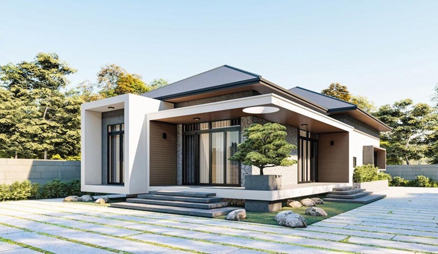 Biệt thự tối giản 1 tầng không gian mở