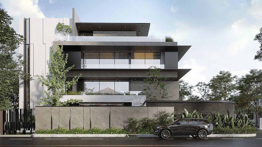 Thiết kế biệt thự tối giản bê tông trần mộc mạc