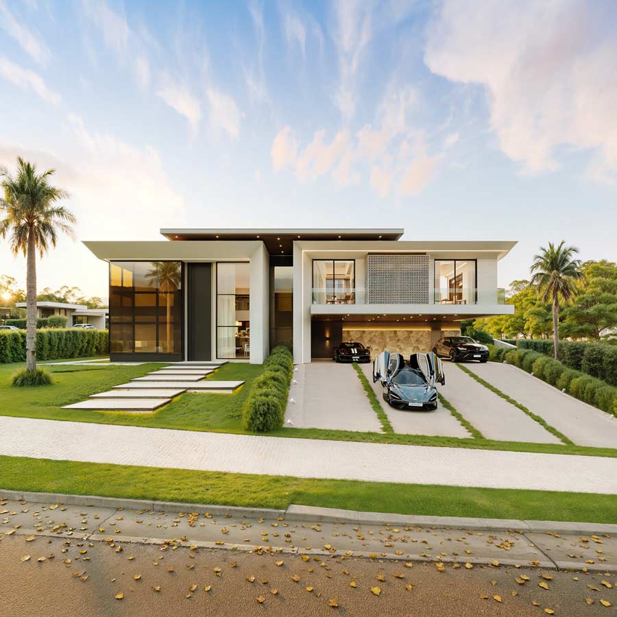 Mẫu nhà biệt thự tối giản có sân vườn rộng