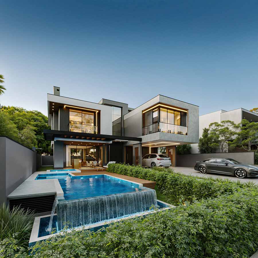 Mẫu nhà biệt thự tối giản có sân vườn rộng