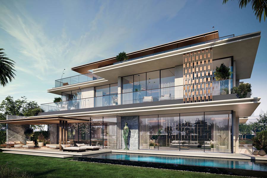 Thiết kế biệt thự tối giản mặt tiền bằng kính