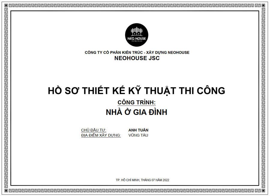 Hồ sơ kiến trúc đầy đủ