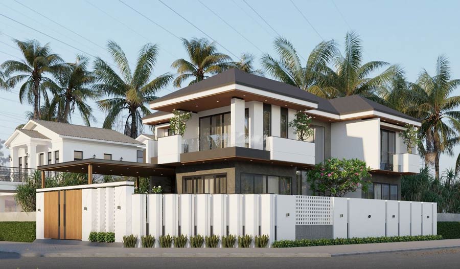 Thiết kế nhà biệt thự 7 tỷ mái nhật tinh tế