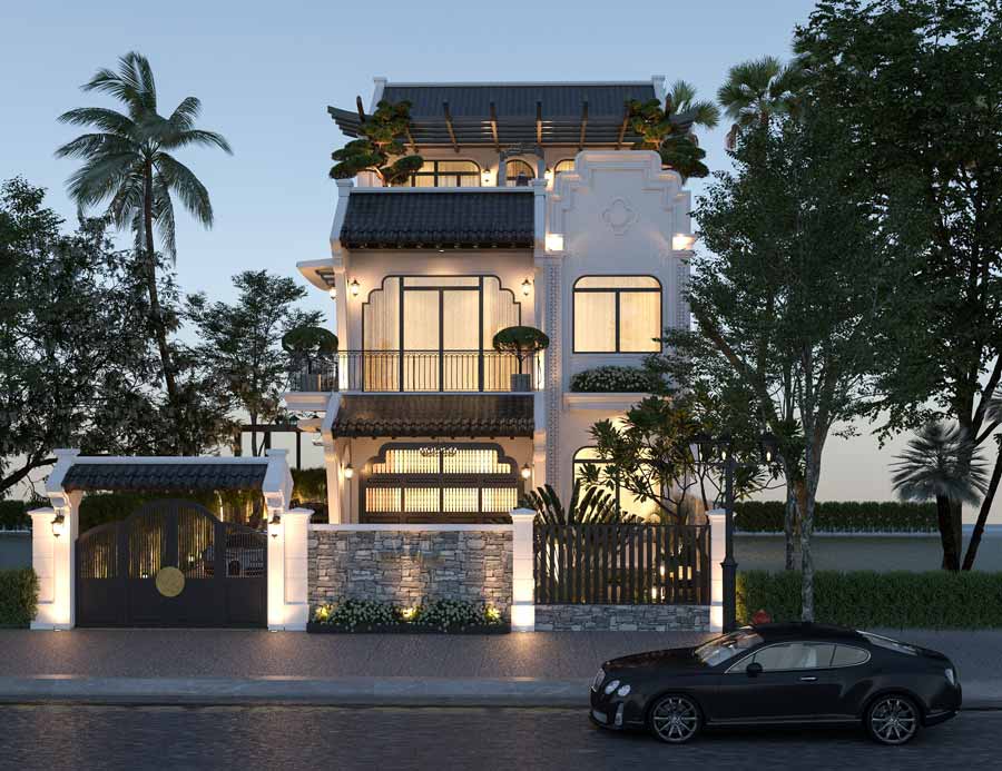 Mẫu nhà biệt thự 7 tỷ phong cách Indochine