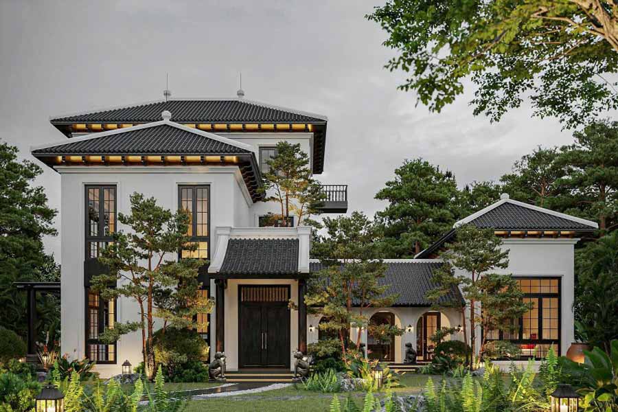 Mẫu nhà biệt thự 7 tỷ phong cách Indochine