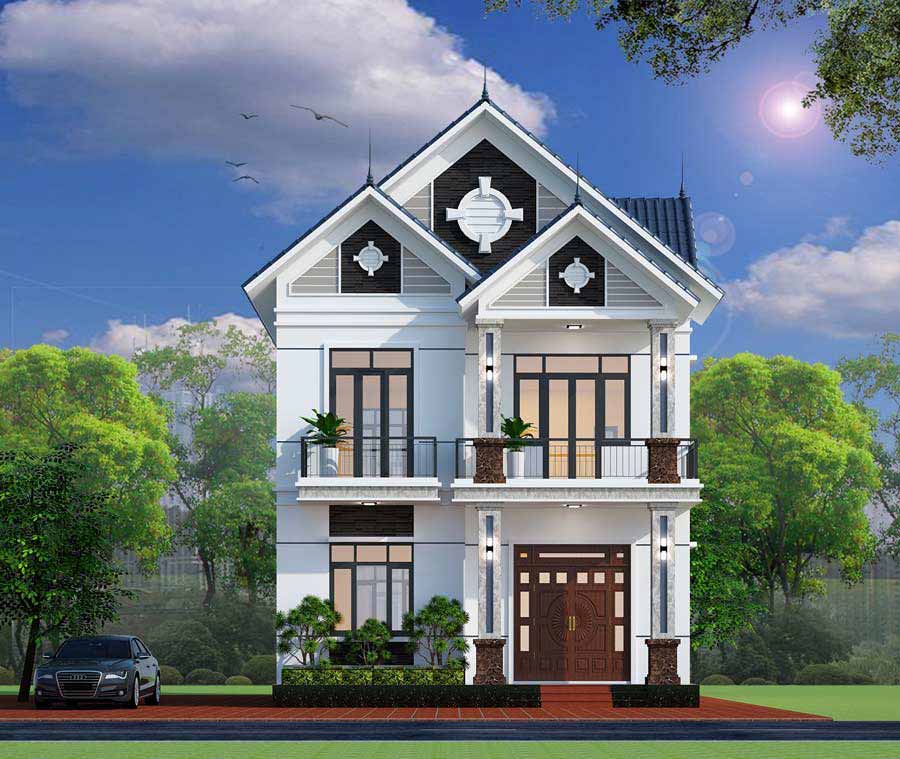 Mẫu nhà 2 tầng đẹp giá 1 tỷ có sân vườn
