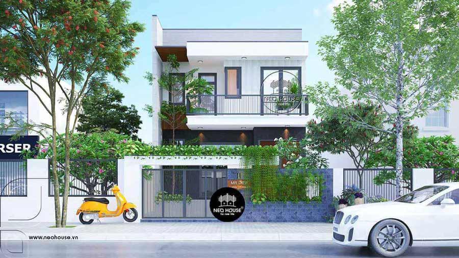 Thiết kế nhà 2 tầng 1 tỷ mái bằng 