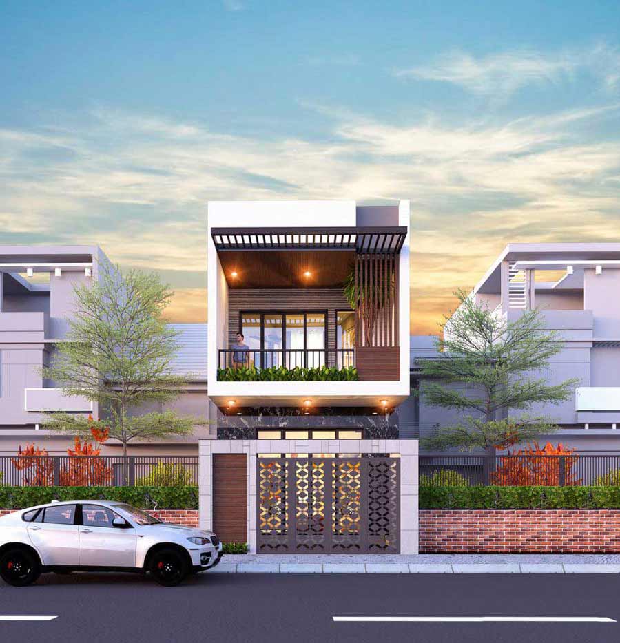Mẫu nhà 2 tầng đẹp giá 1 tỷ phong cách tối giản