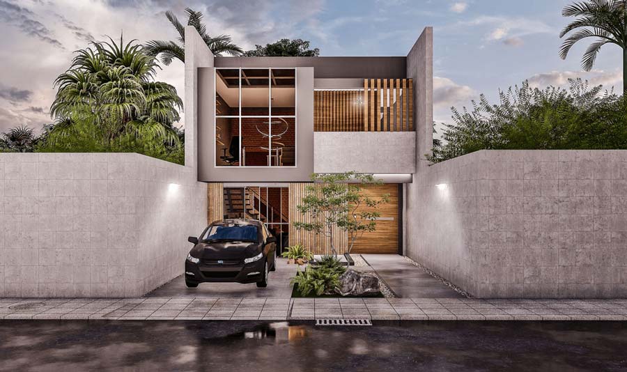 Mẫu nhà 2 tầng đẹp giá 1 tỷ phong cách tối giản