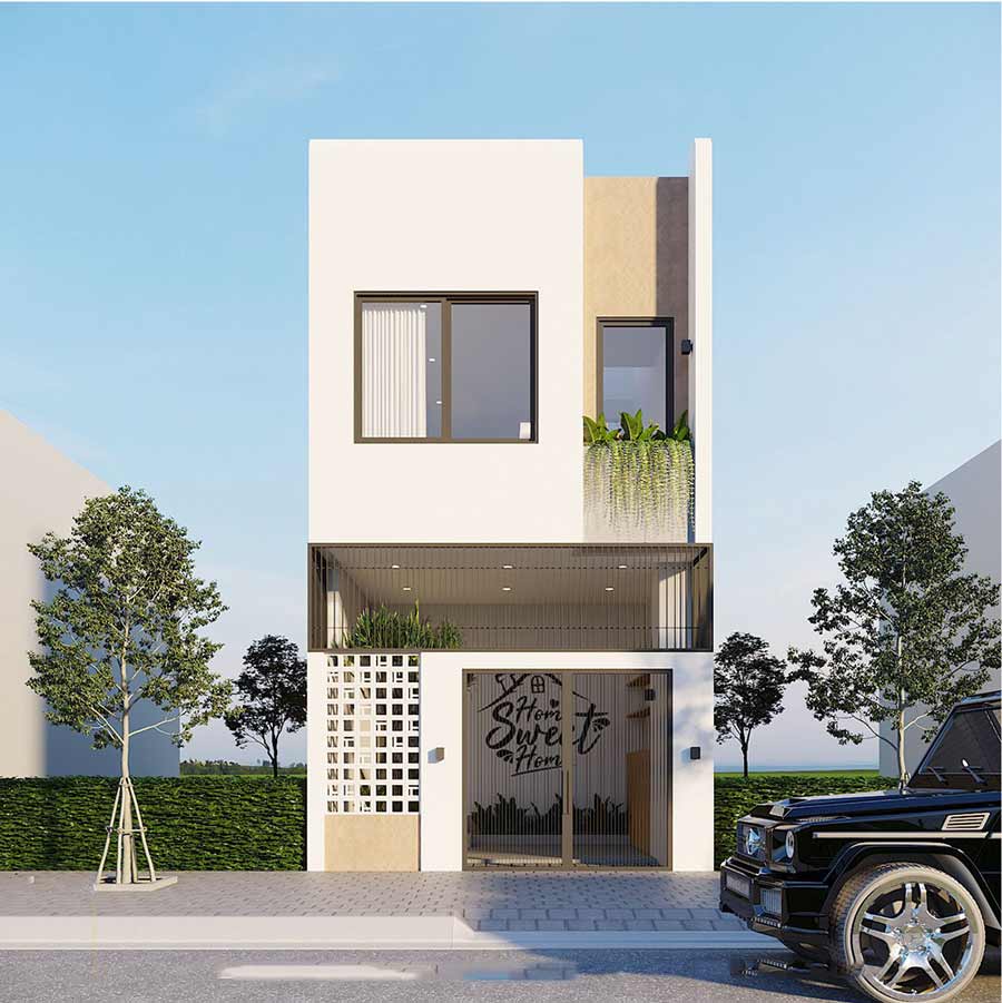 Mẫu nhà 2 tầng 5m 3 phòng ngủ