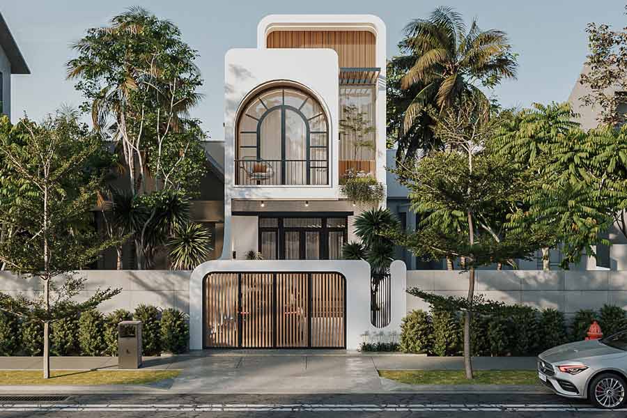 Thiết kế nhà 2 tầng ngang 5m 4 phòng ngủ