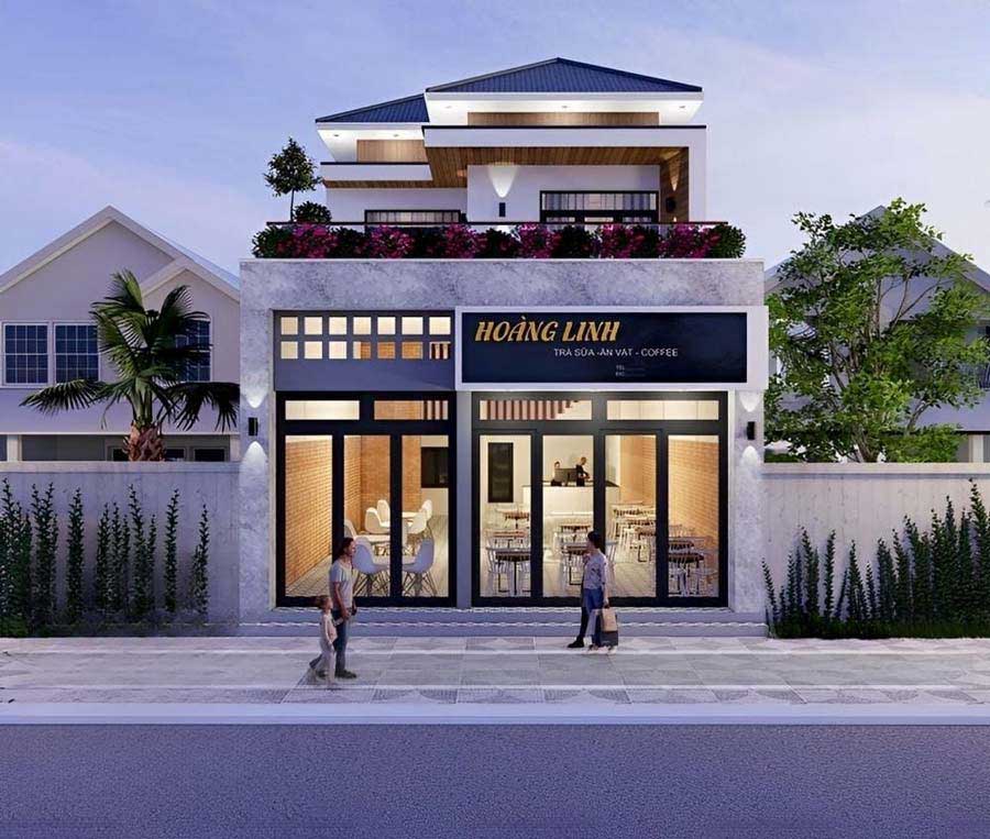 Mẫu nhà mặt tiền 5m 2 tầng kết hợp kinh doanh