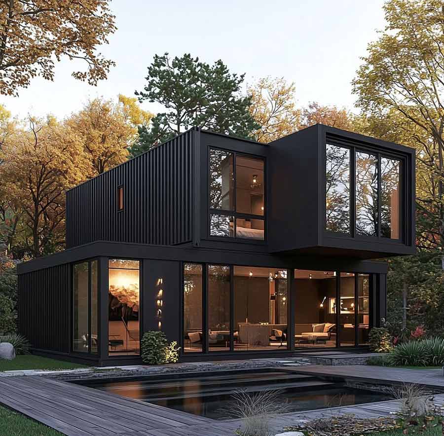 Mẫu nhà 2 tầng lắp ghép 100m2