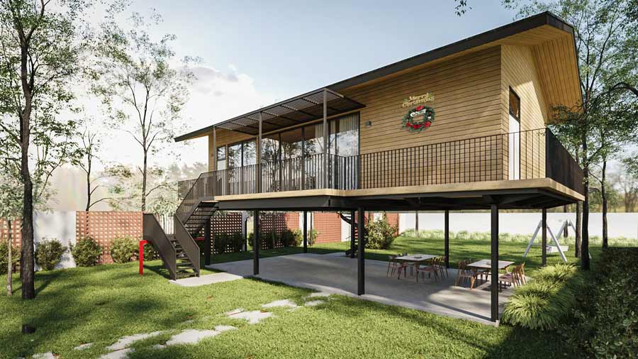 Mẫu nhà 2 tầng lắp ghép 3 phòng ngủ