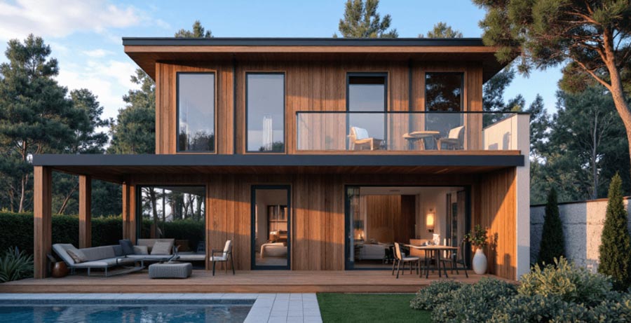 Nhà lắp ghép 2 tầng kiểu biệt thự