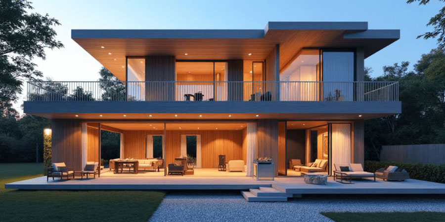 Nhà lắp ghép 2 tầng kiểu biệt thự