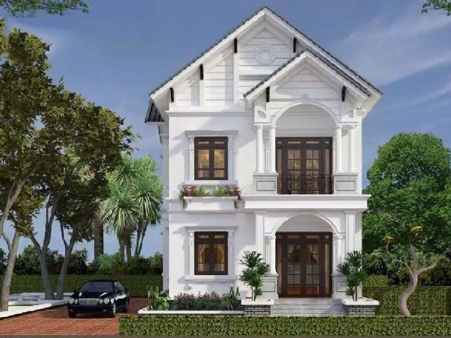 Mẫu nhà vuông 2 tầng 100m2