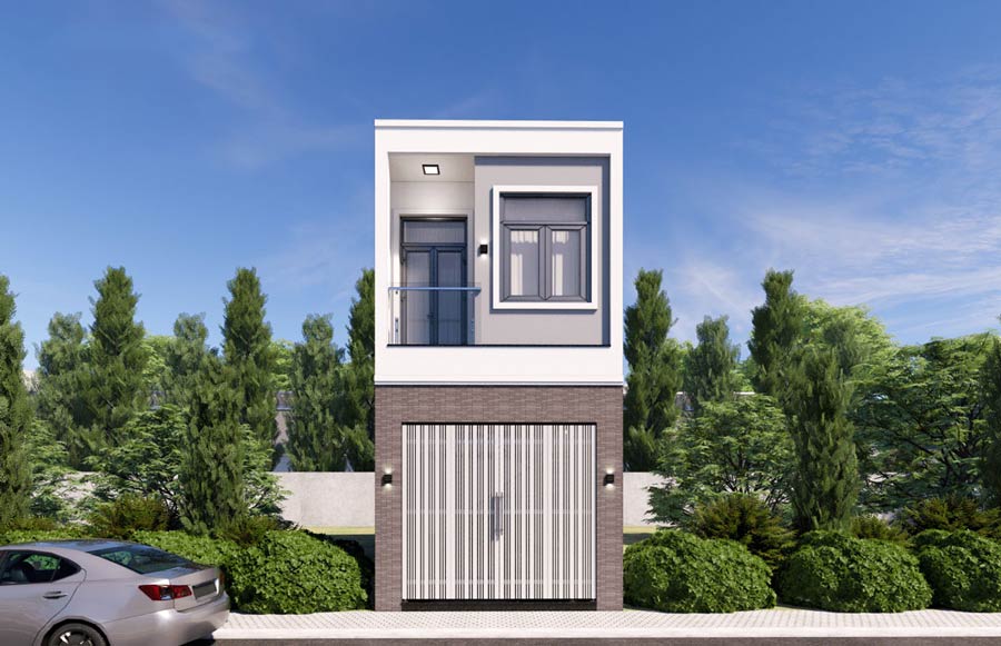 Mẫu nhà vuông 2 tầng 60m2