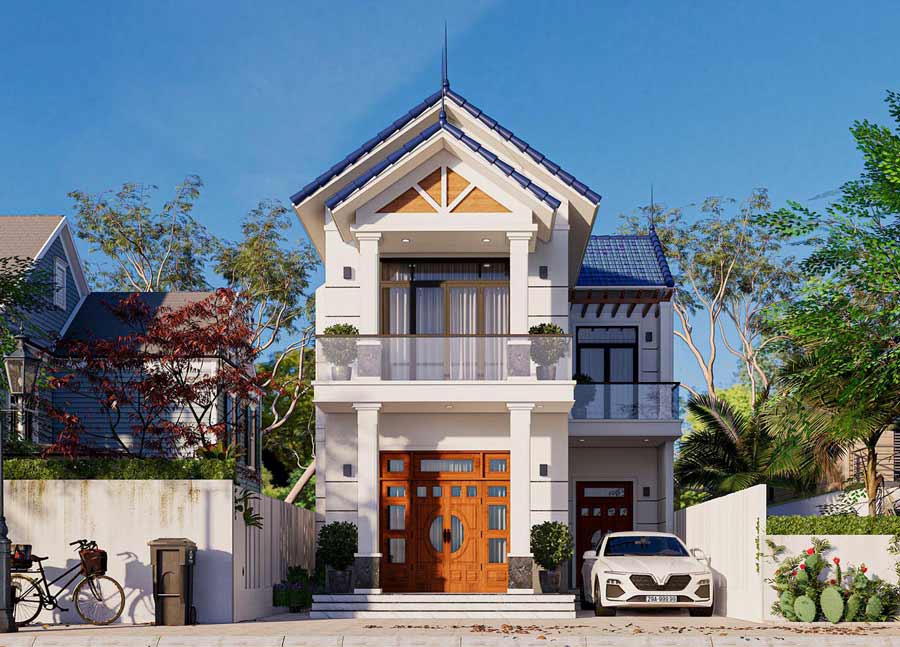 Mẫu nhà vuông 2 tầng 80m2