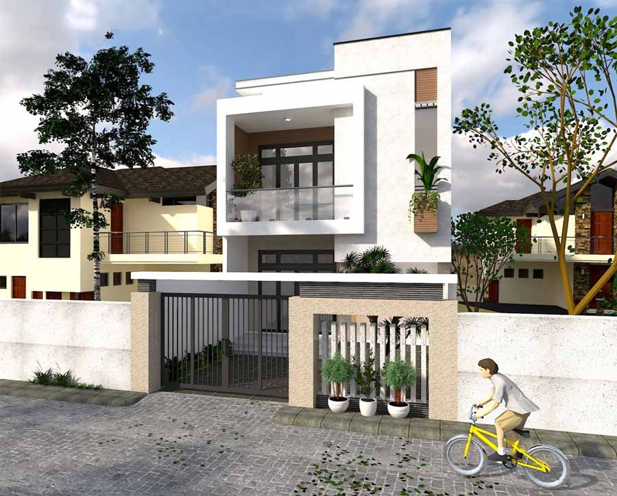 Mẫu nhà vuông 2 tầng 90m2