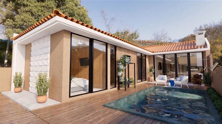 Biệt thự chữ L công năng tối ưu theo khu đất