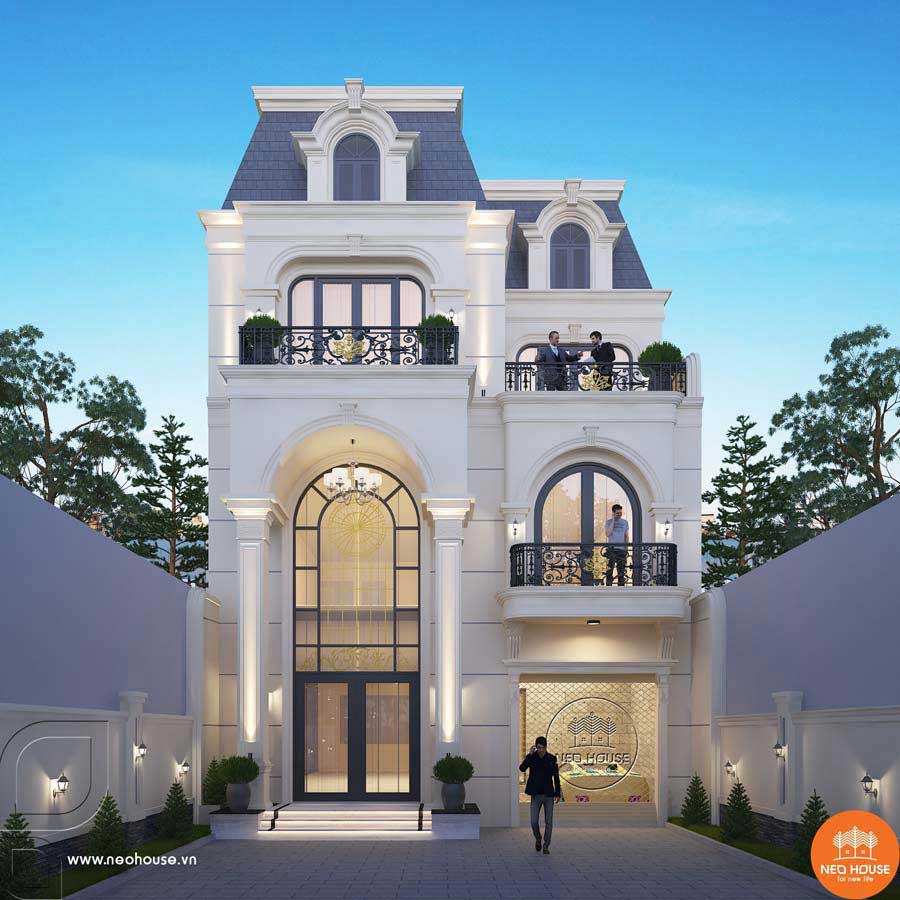 Biệt thự hiện đại có gara ô tô trong nhà