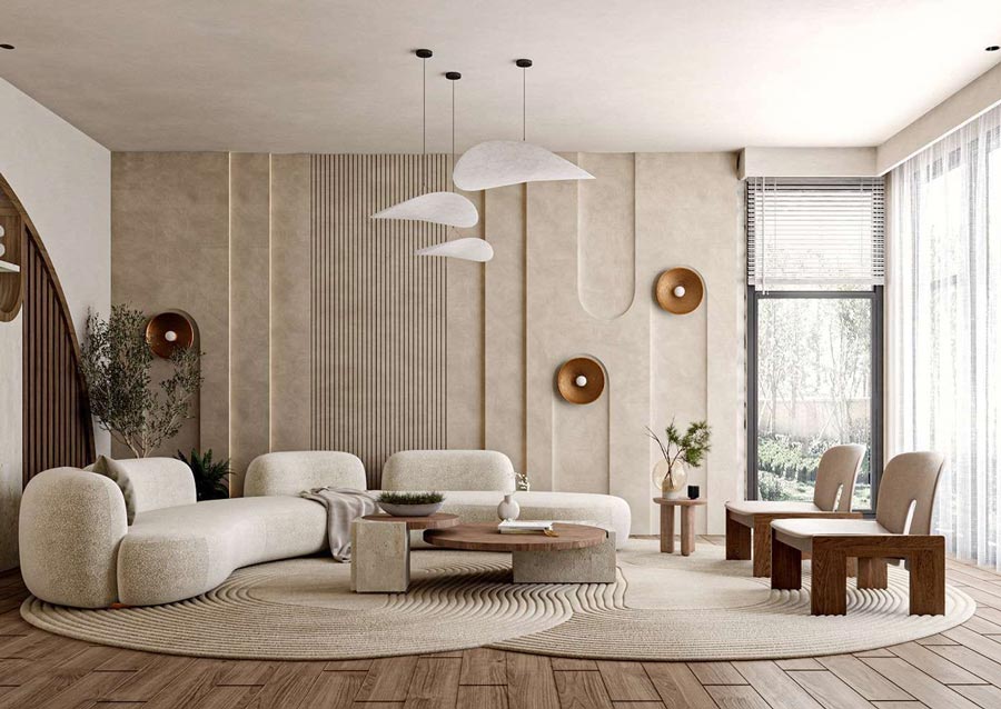 Tối giản hóa vật liệu, màu sắc và trang trí