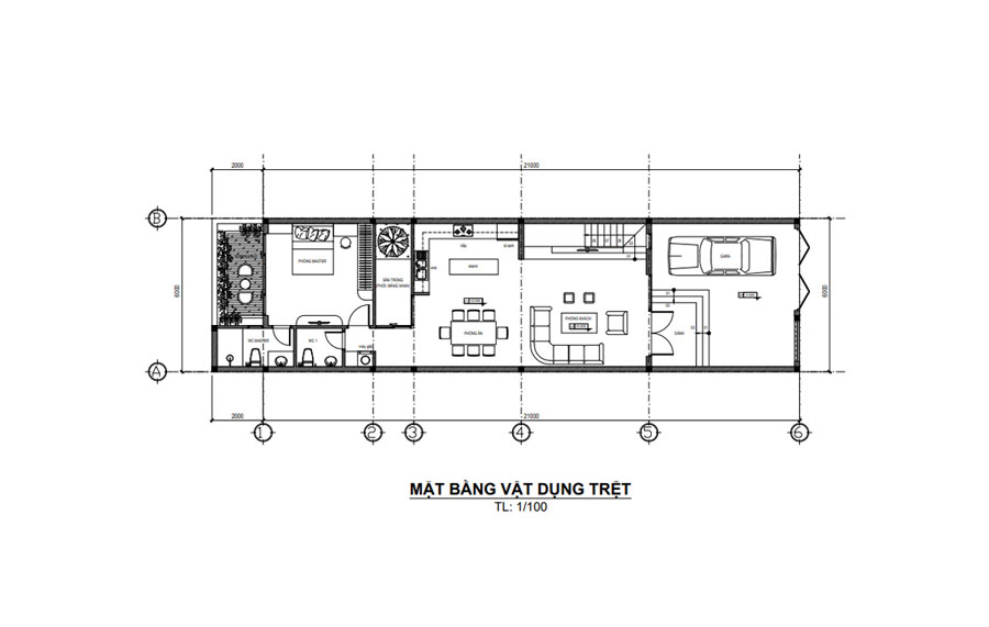 Mặt bằng tầng trệt