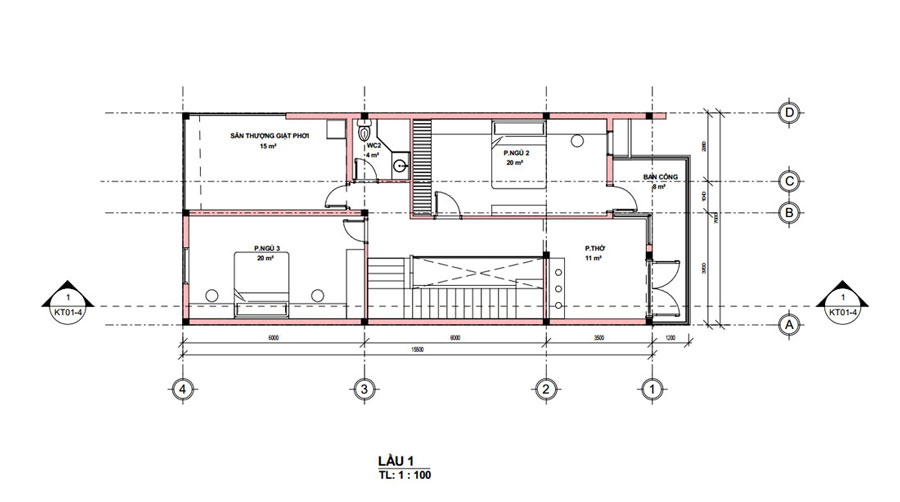 Nhà 2 tầng 3 phòng ngủ mặt tiền 7m