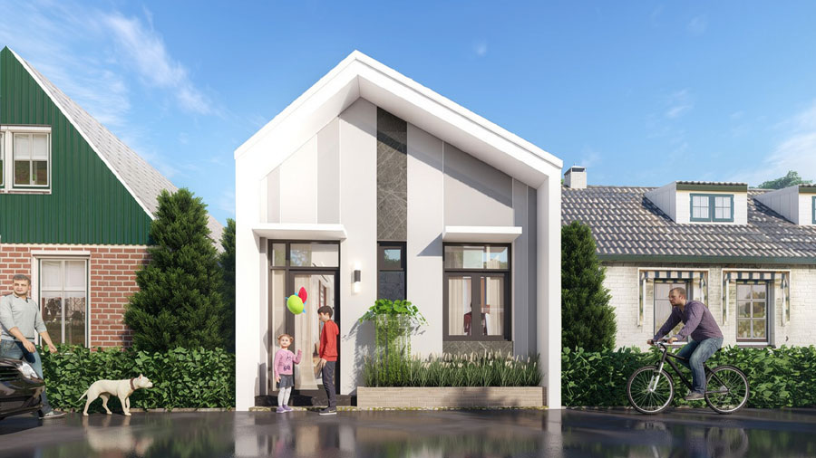 Mặt tiền nhà phố 5m 1 tầng