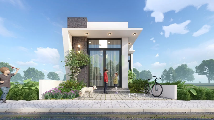 Mặt tiền nhà phố 5m 1 tầng