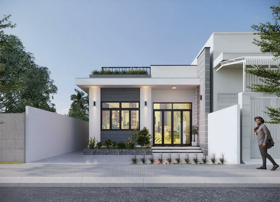 Mặt tiền nhà phố 6m 1 tầng