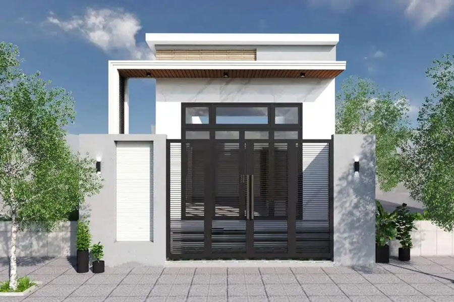 Mẫu nhà phố 4m 1 tầng mái bằng