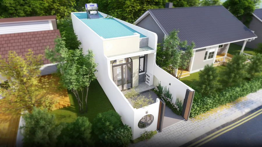 Mẫu nhà phố 4x20m 1 tầng