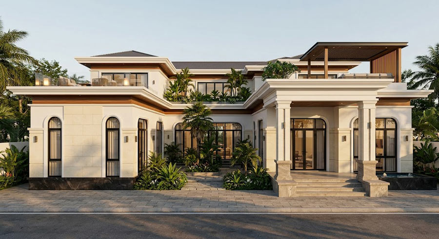 Mẫu nhà 1 tầng 1 tum 120m2