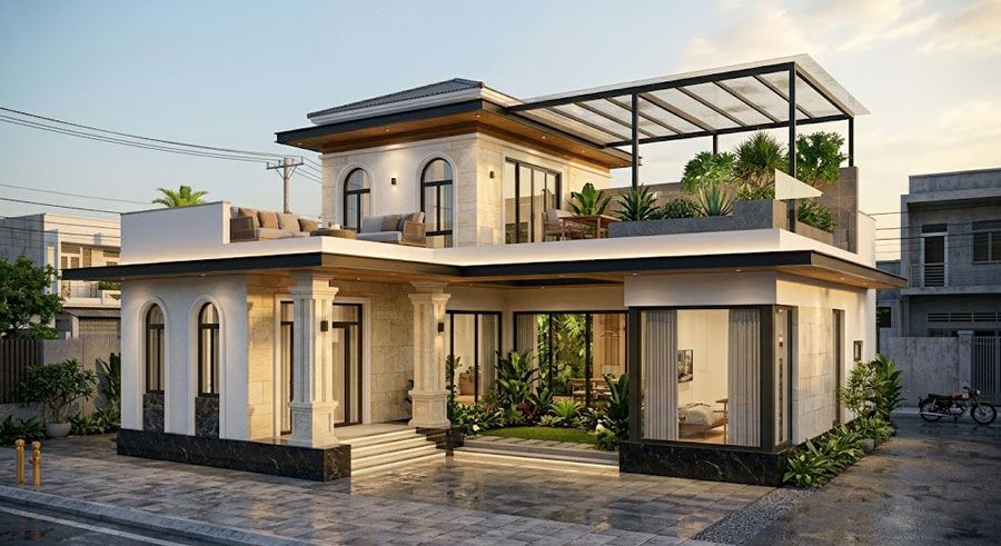 Mẫu nhà 1 tầng 1 tum 80m2