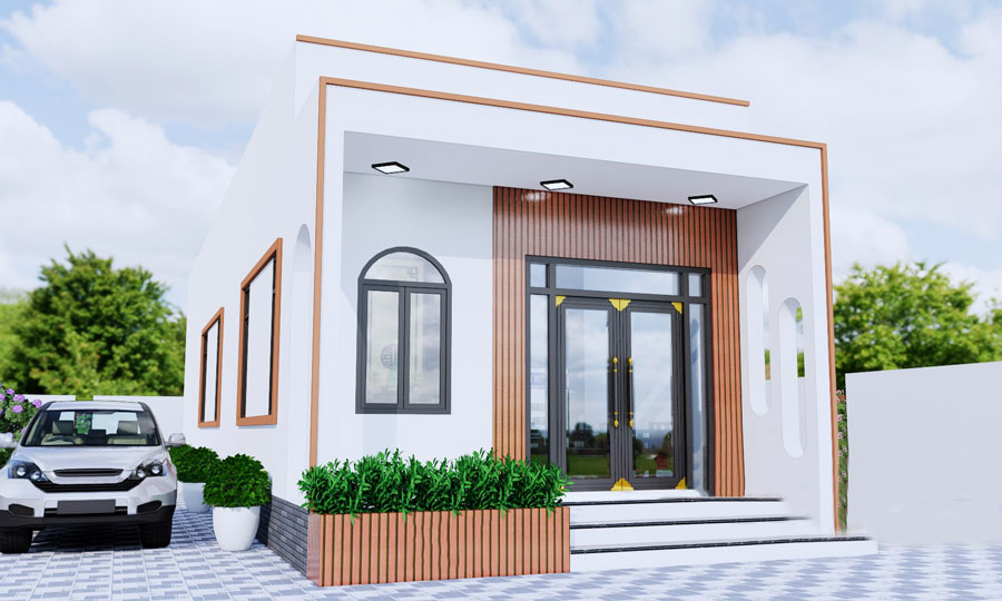Mẫu nhà 1 tầng 300 triệu hiện đại