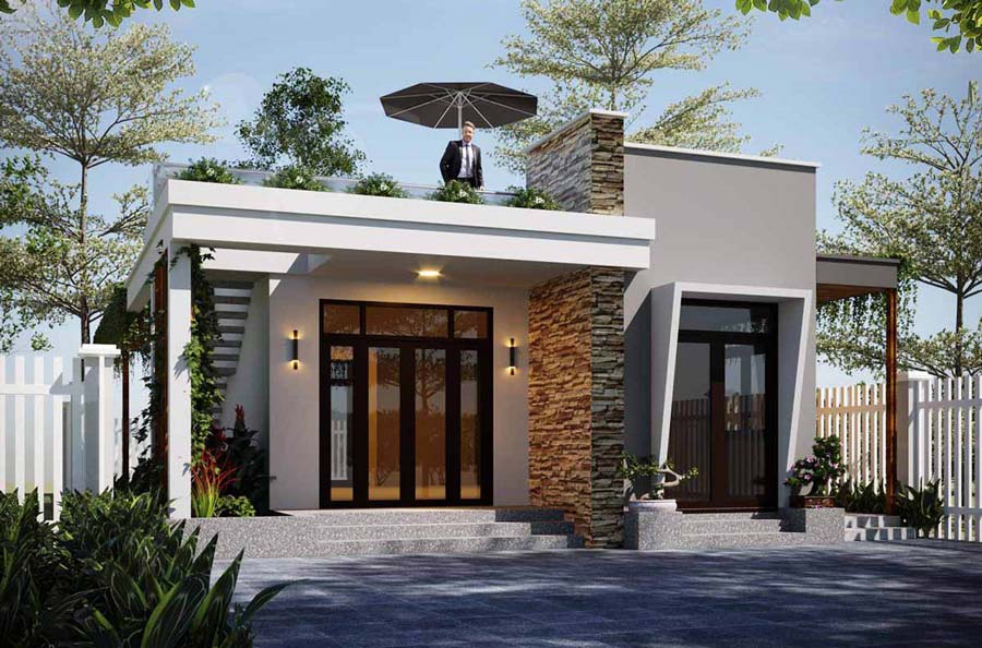 Mẫu nhà 1 tầng 300 triệu hiện đại