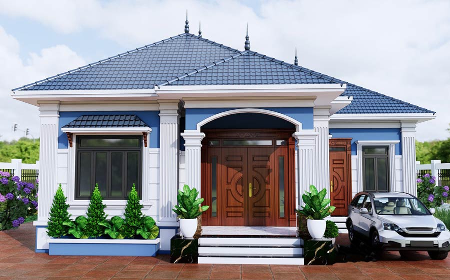 Mẫu nhà 1 tầng 300 triệu mái Nhật