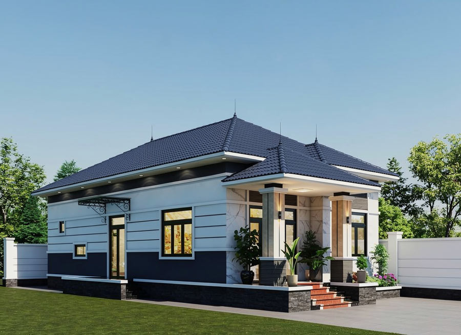 Mẫu nhà 7x12m 1 tầng phong cách hiện đại