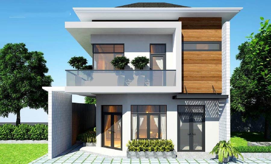Mẫu nhà 2 tầng 4 phòng ngủ dưới 1 tỷ mái tôn 