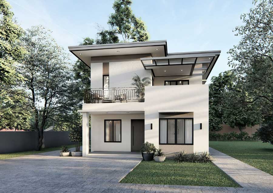 Mẫu nhà 2 tầng 4 phòng ngủ dưới 1 tỷ có sân vườn