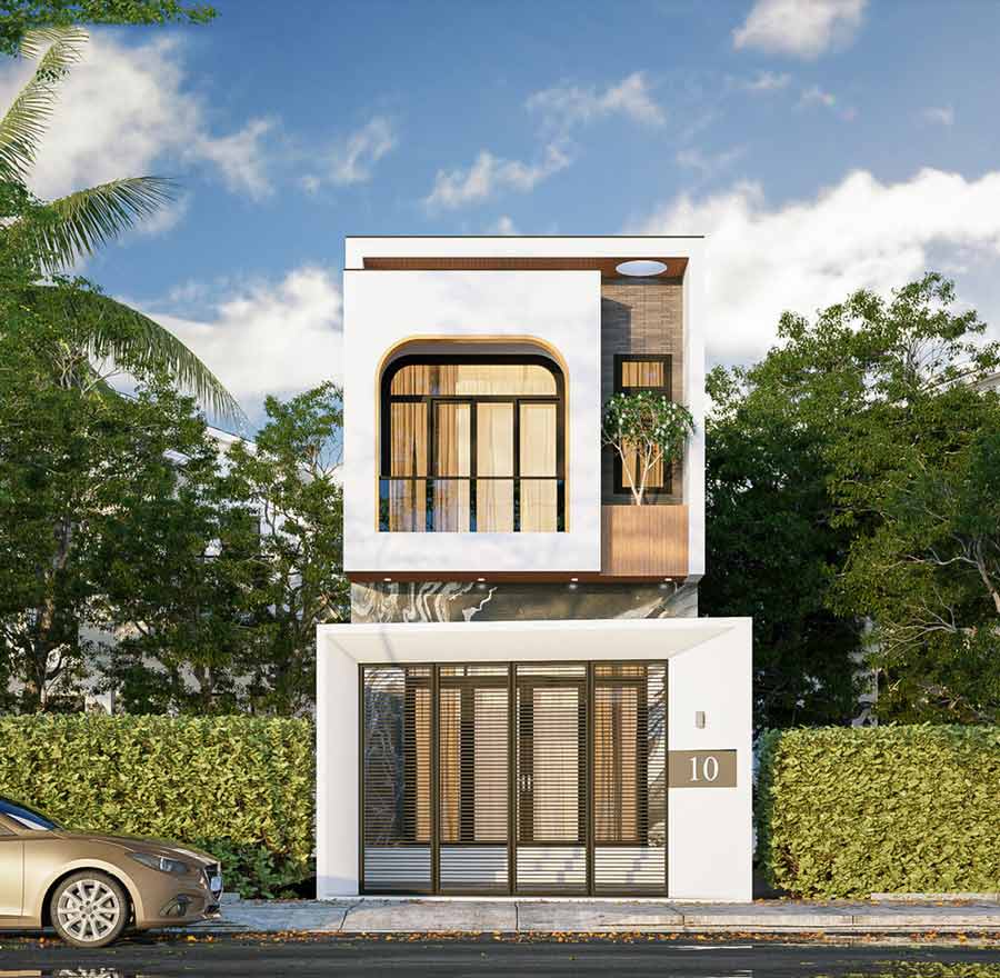 Mẫu nhà 2 tầng nông thôn 800 triệu hiện đại