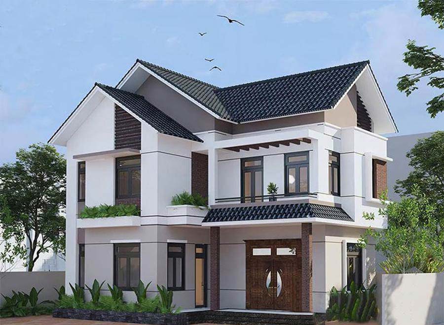 Mẫu thiết kế nhà 2 tầng mái tôn 3 phòng ngủ