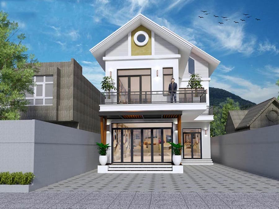 Thiết kế nhà 500 triệu 2 tầng ở nông thôn 3 phòng ngủ 