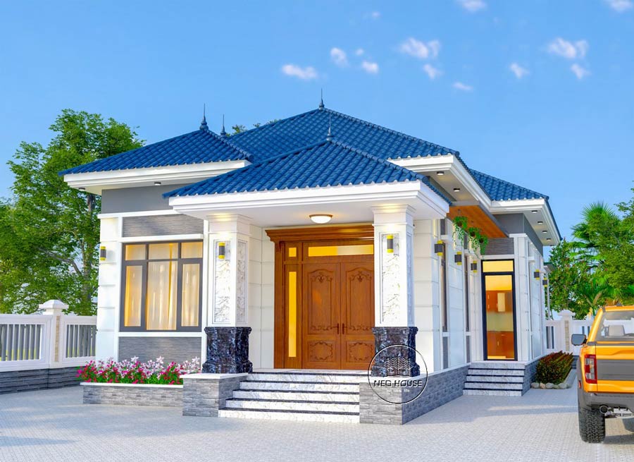 Mẫu nhà 500 triệu 1 tầng 3 phòng ngủ