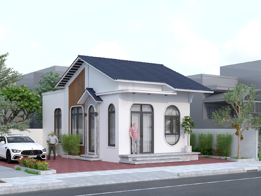 Mẫu thiết kế nhà 5x10m 1 tầng mái thái