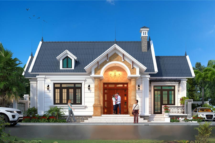 Nhà mái Thái 1 tầng 2 phòng ngủ