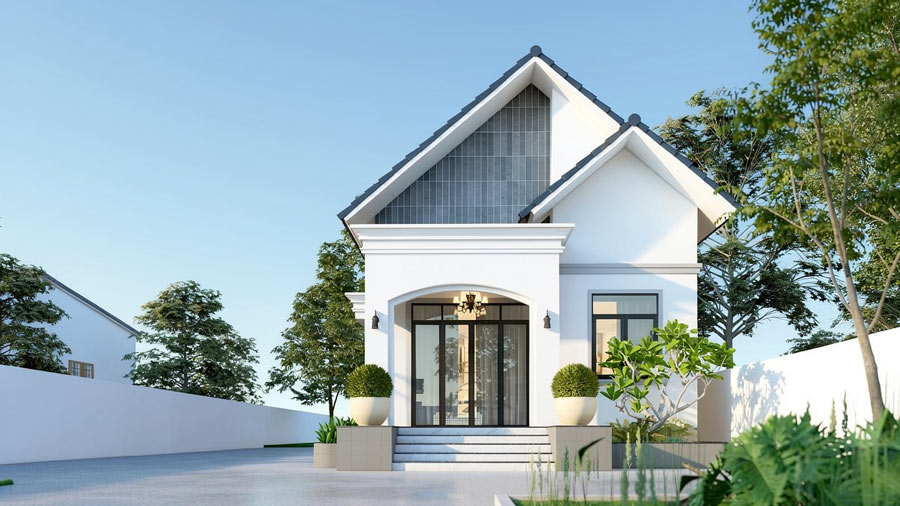 Mẫu nhà mái Thái 1 tầng 3 phòng ngủ